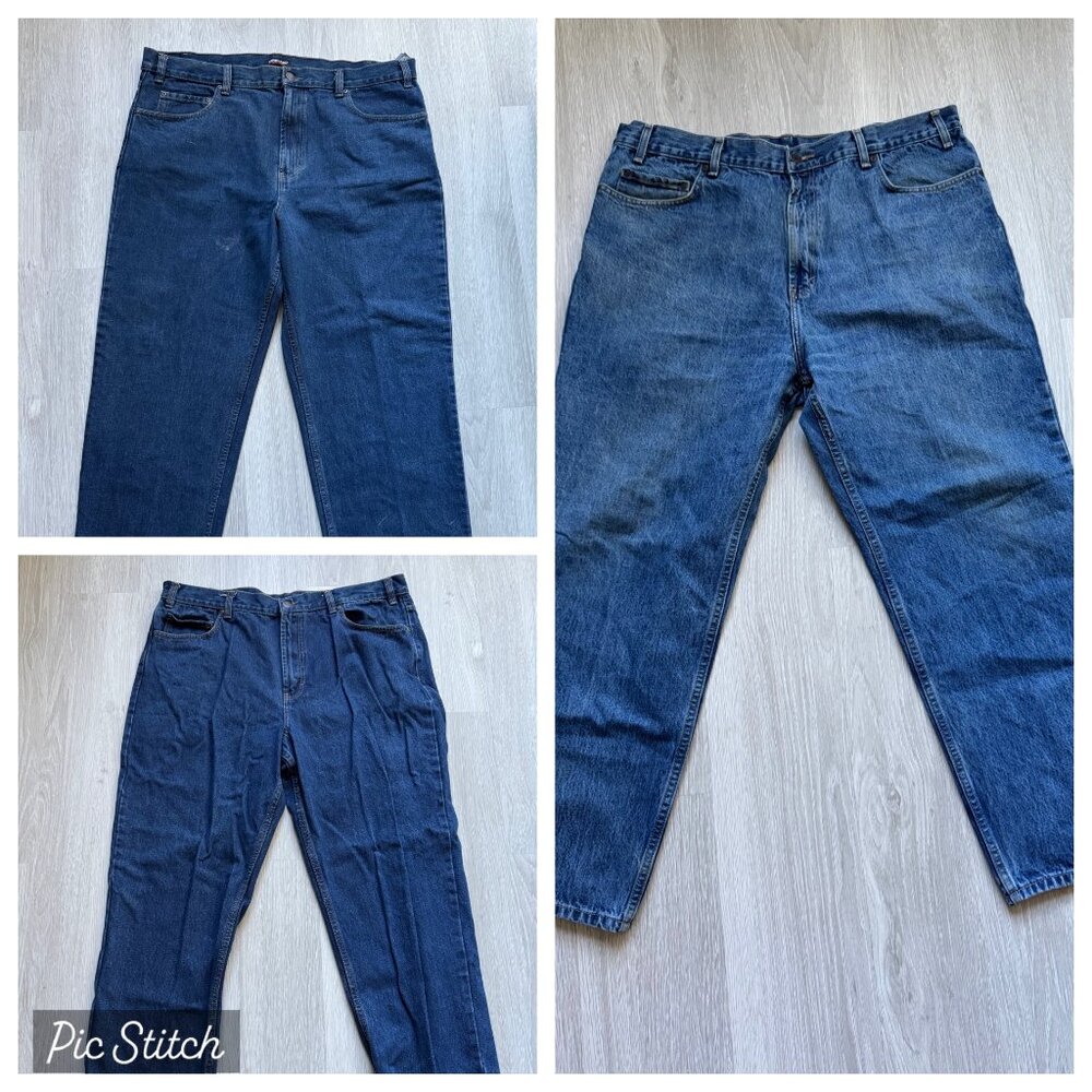 Bundle Lot 3 Pr Mens 42 x 30 Kirkland Relaxed Fit Dark & Medium Blue Denim Jeans